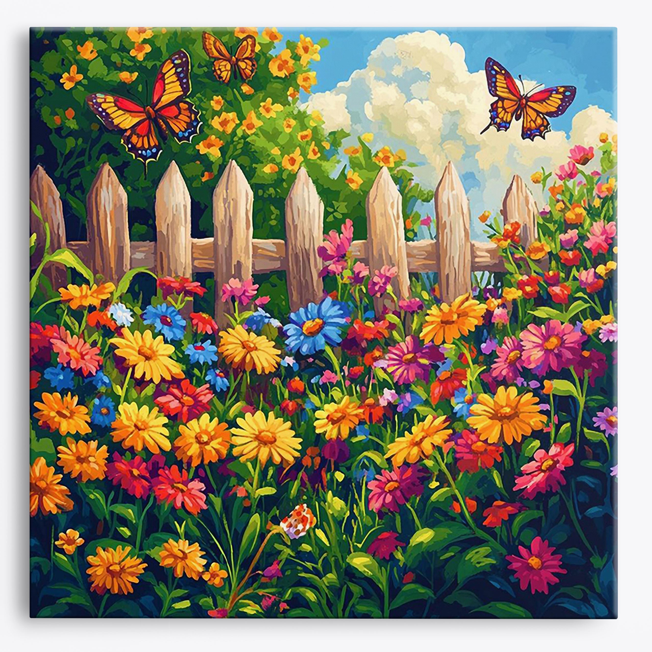 Blooms & Wings No Frame / Regular (15.75"x15.75"/40x40cm) / 24 colors