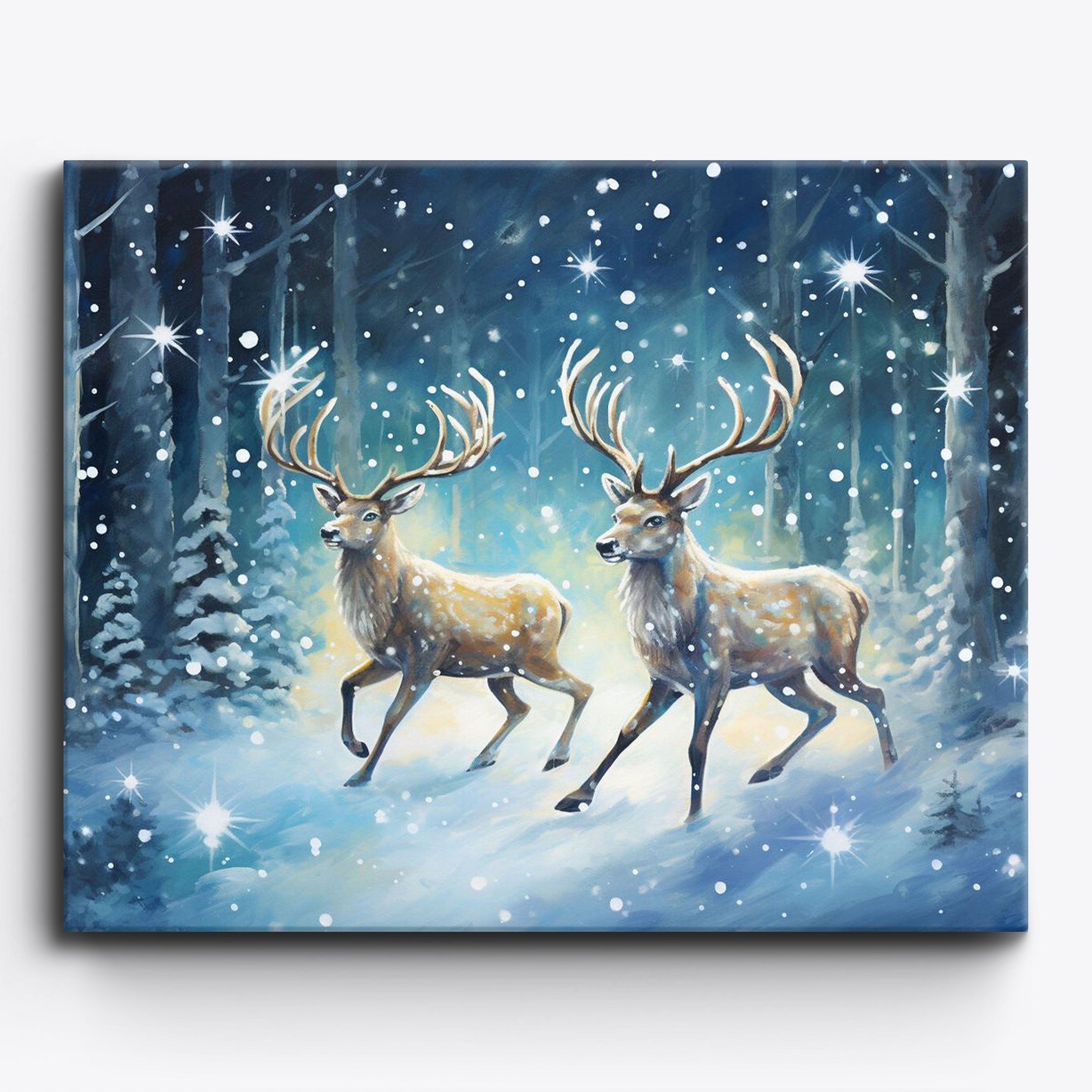 Snow-Kissed Reindeer Duo No Frame