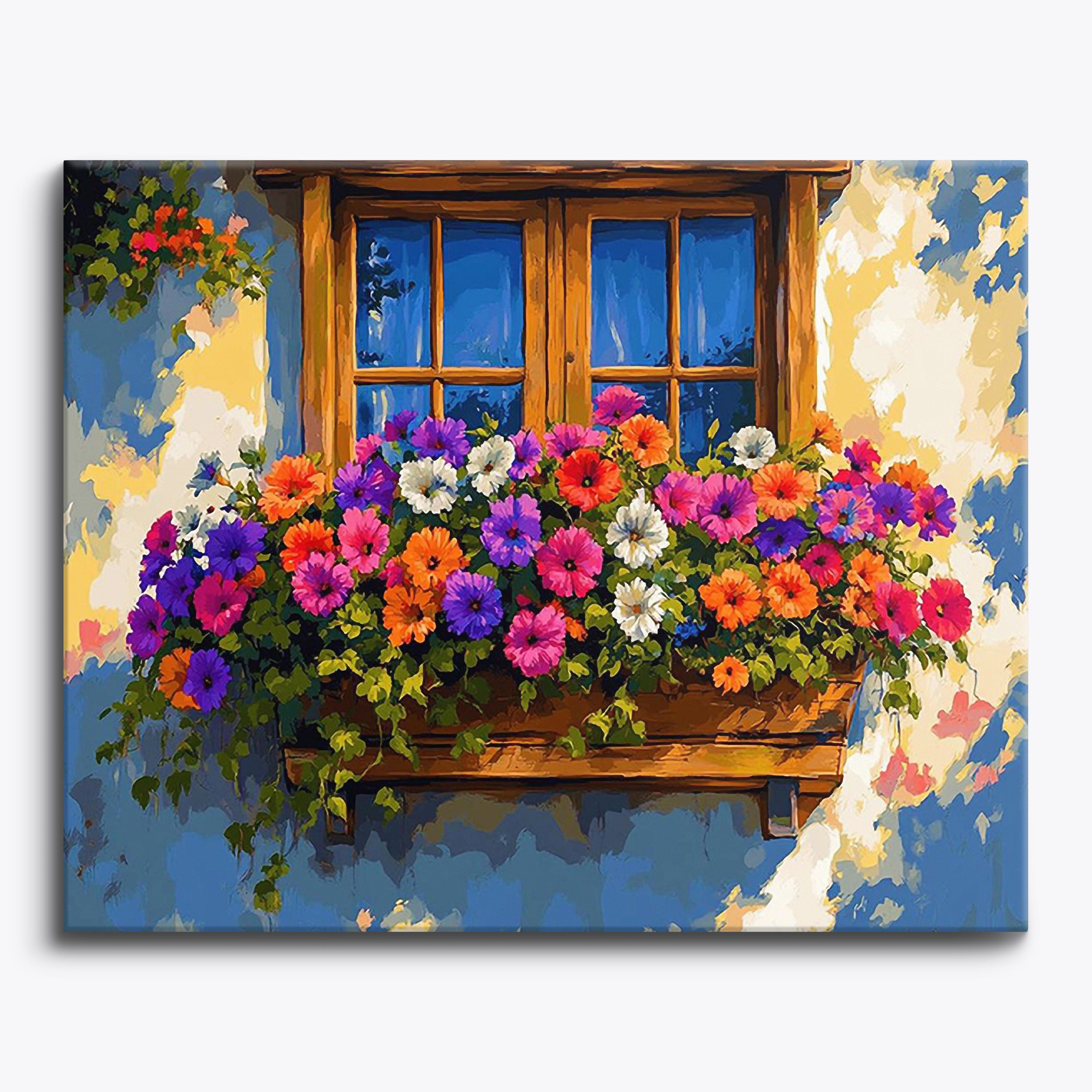 Sunlit Window Blooms No Frame / Regular (15.75"x19.7"/40x50cm) / 24 colors