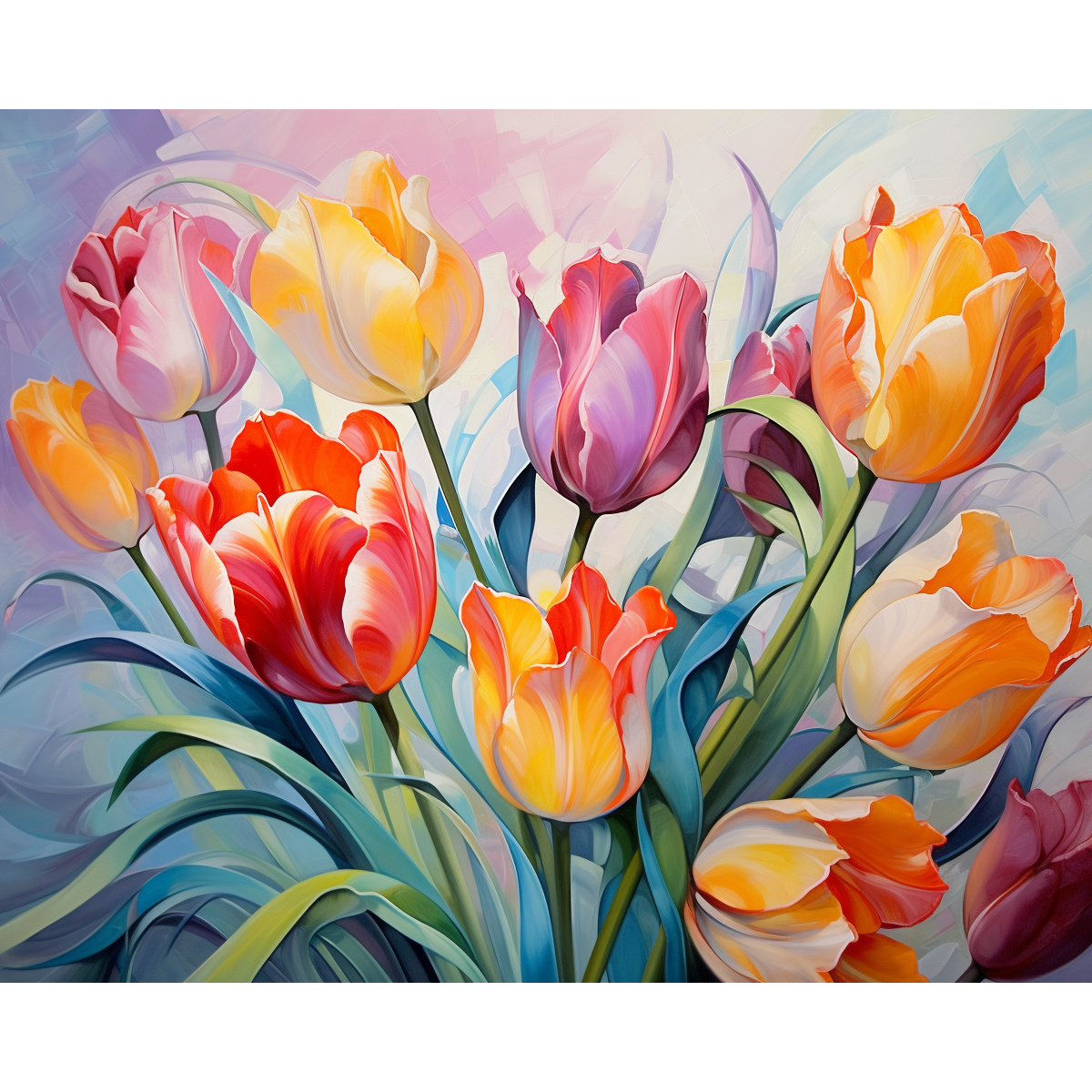Colorido ramo de tulipanes