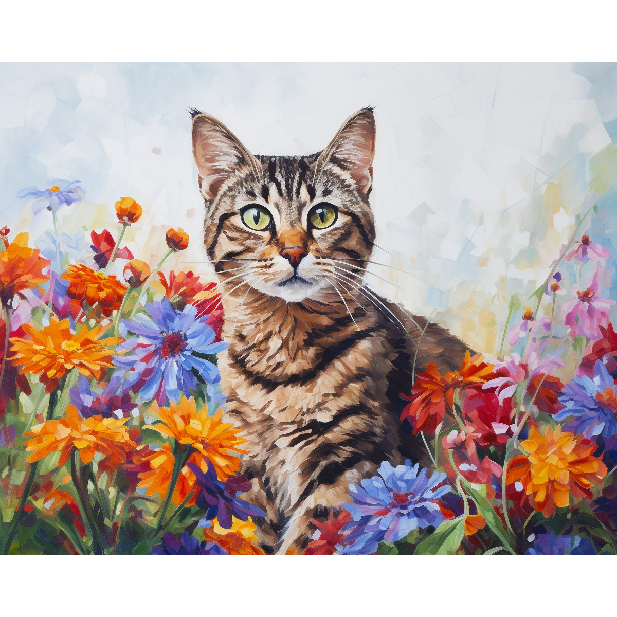 Gato Chartreux Floral