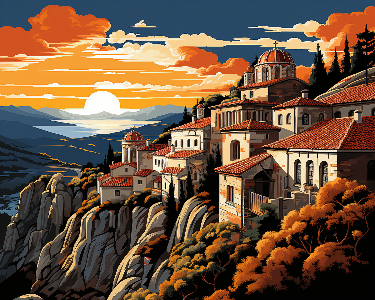 Pueblo griego de montaña
